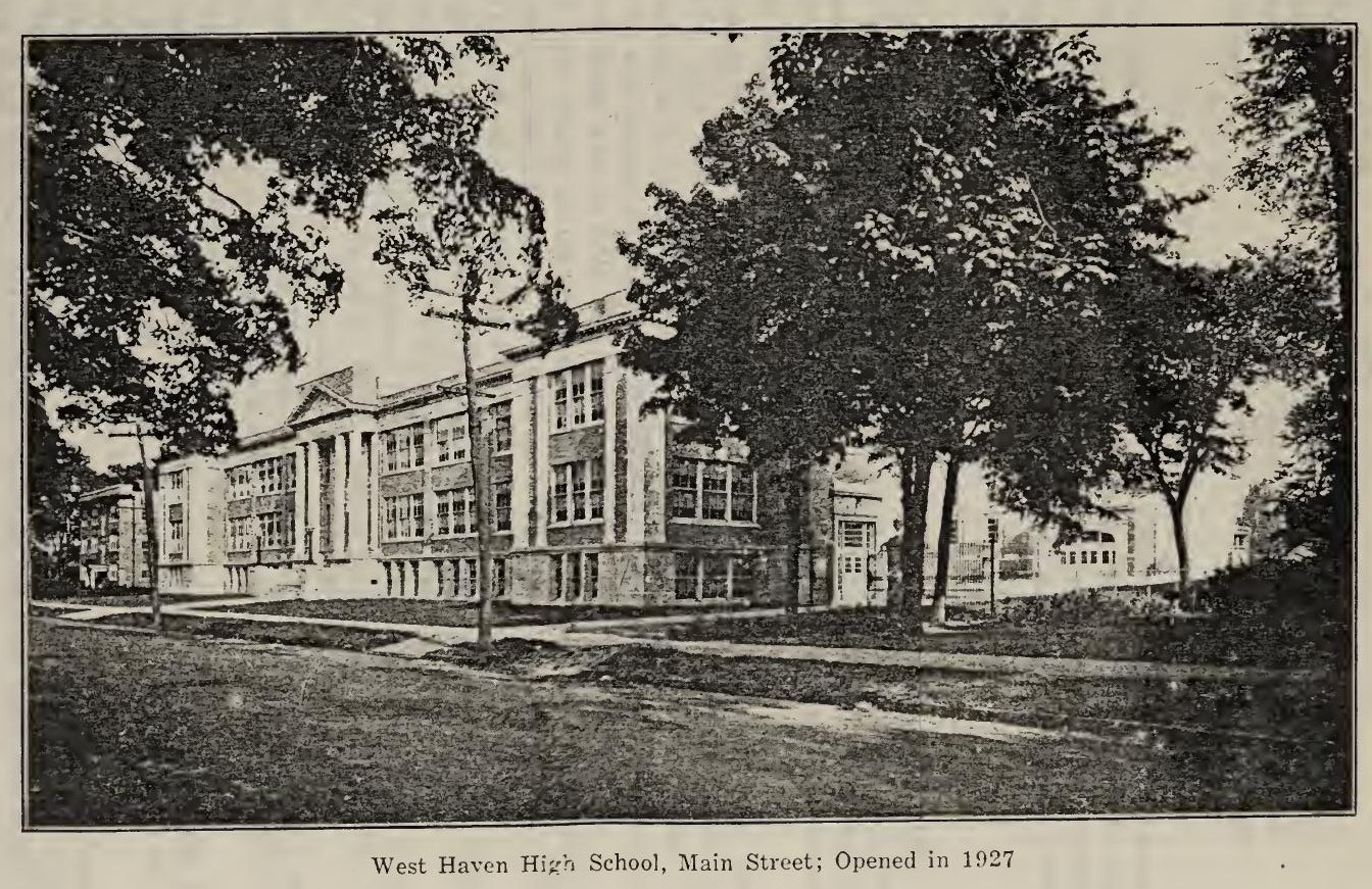 West Haven High School on Main Street, published in 1940 · 1927–1940; published 1940