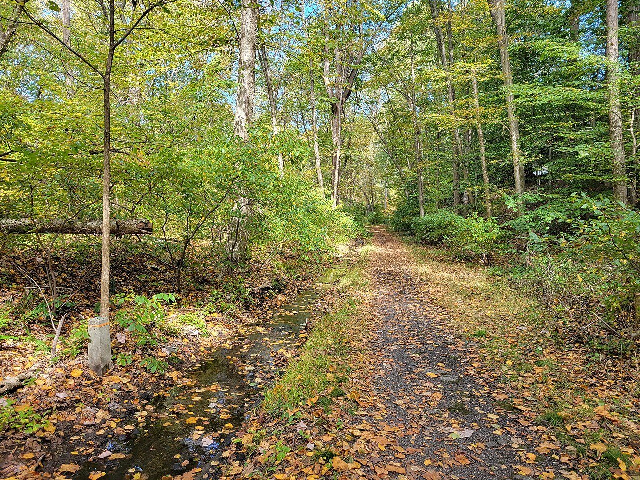 Concrete post beside Larkin Trail