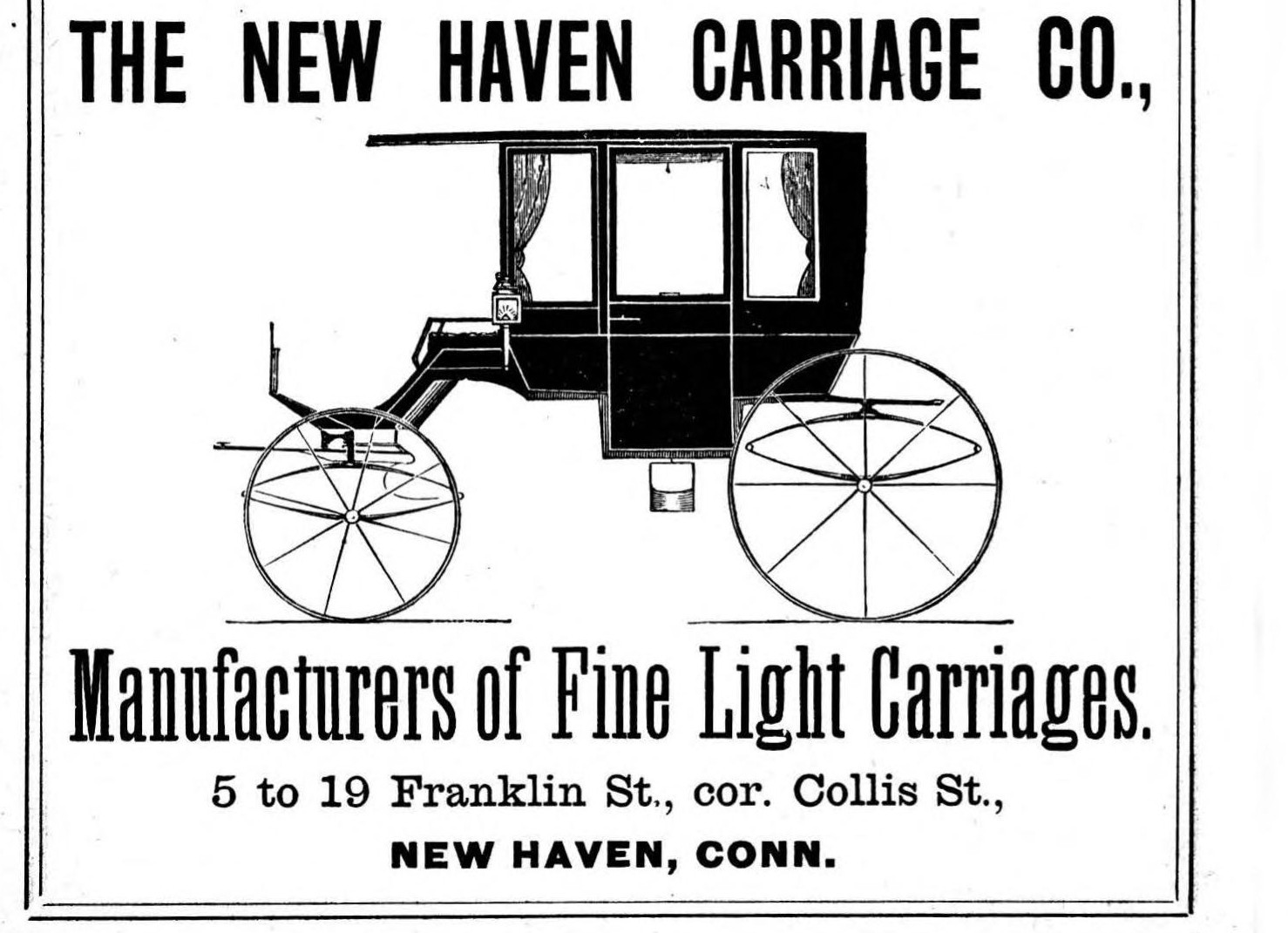 Fine Light Carriages advertisement, 1887 · 1887