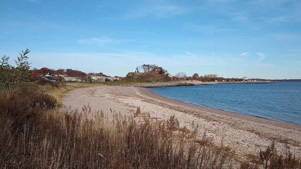 Savin Rock outcropping and neighboring beach