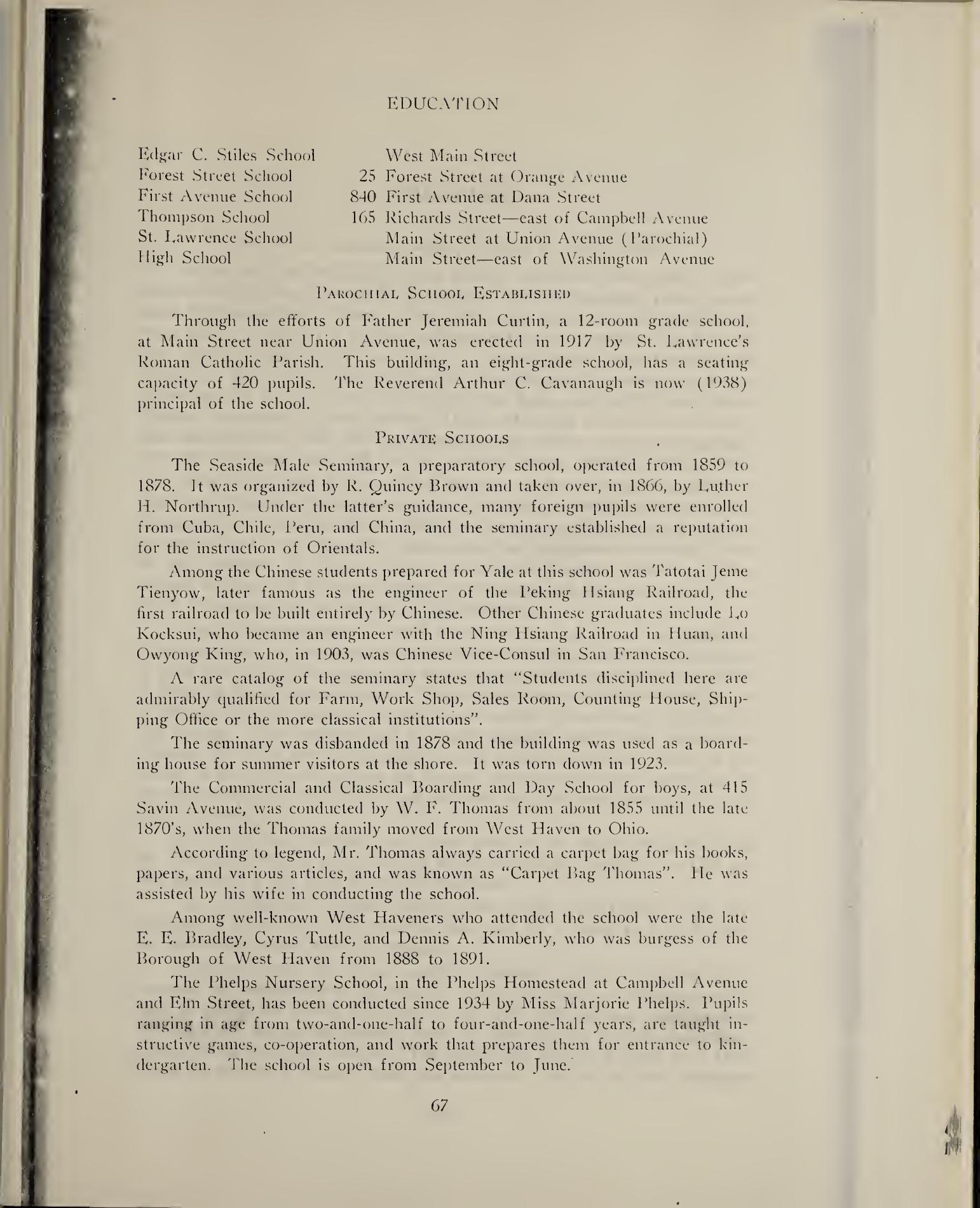 Edgar C. Stiles School in the 1940 school directory · 1940