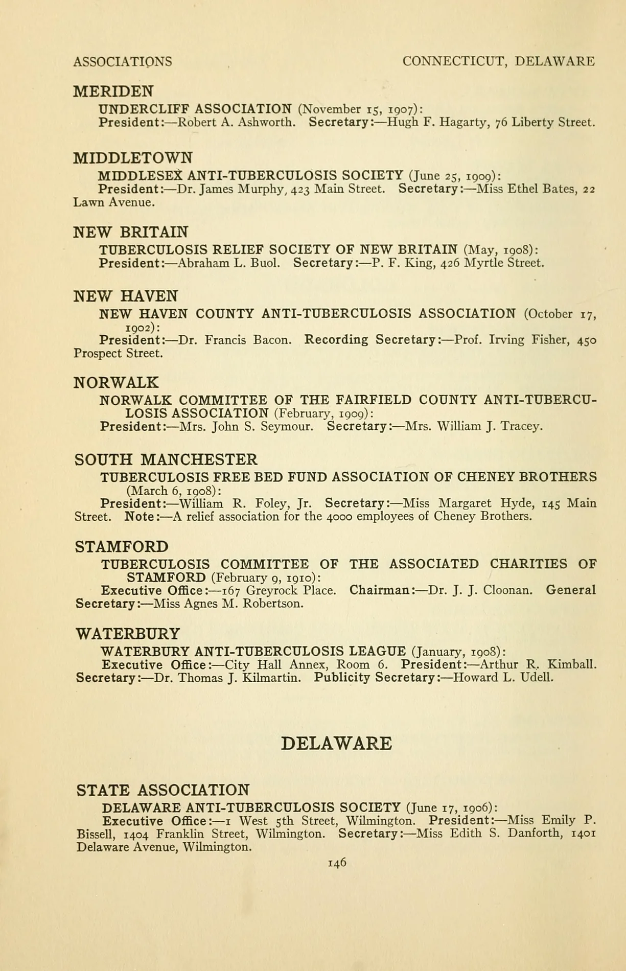 Undercliff Association before state opening