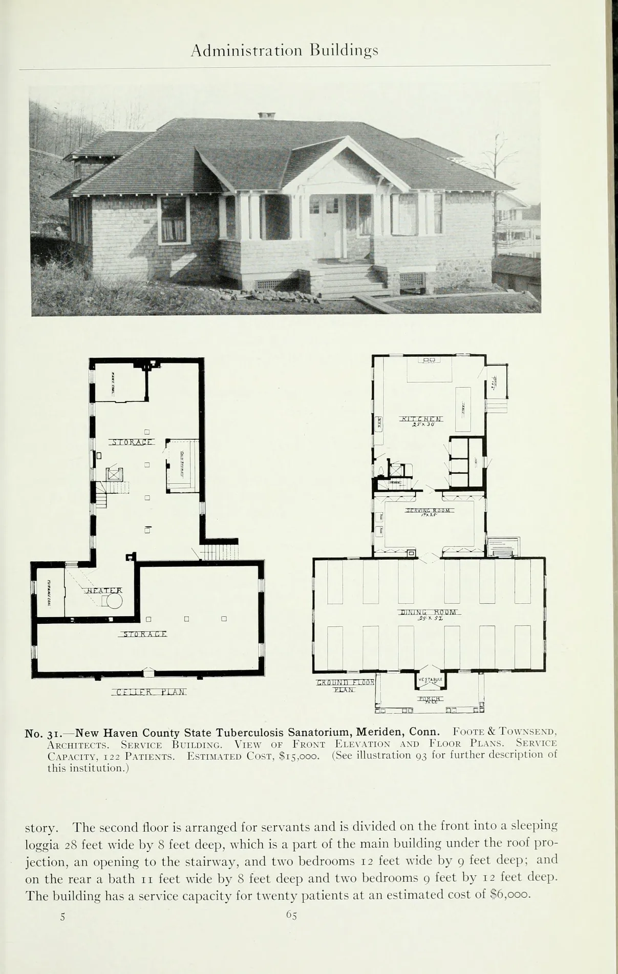 Service building and floor plans · 1914