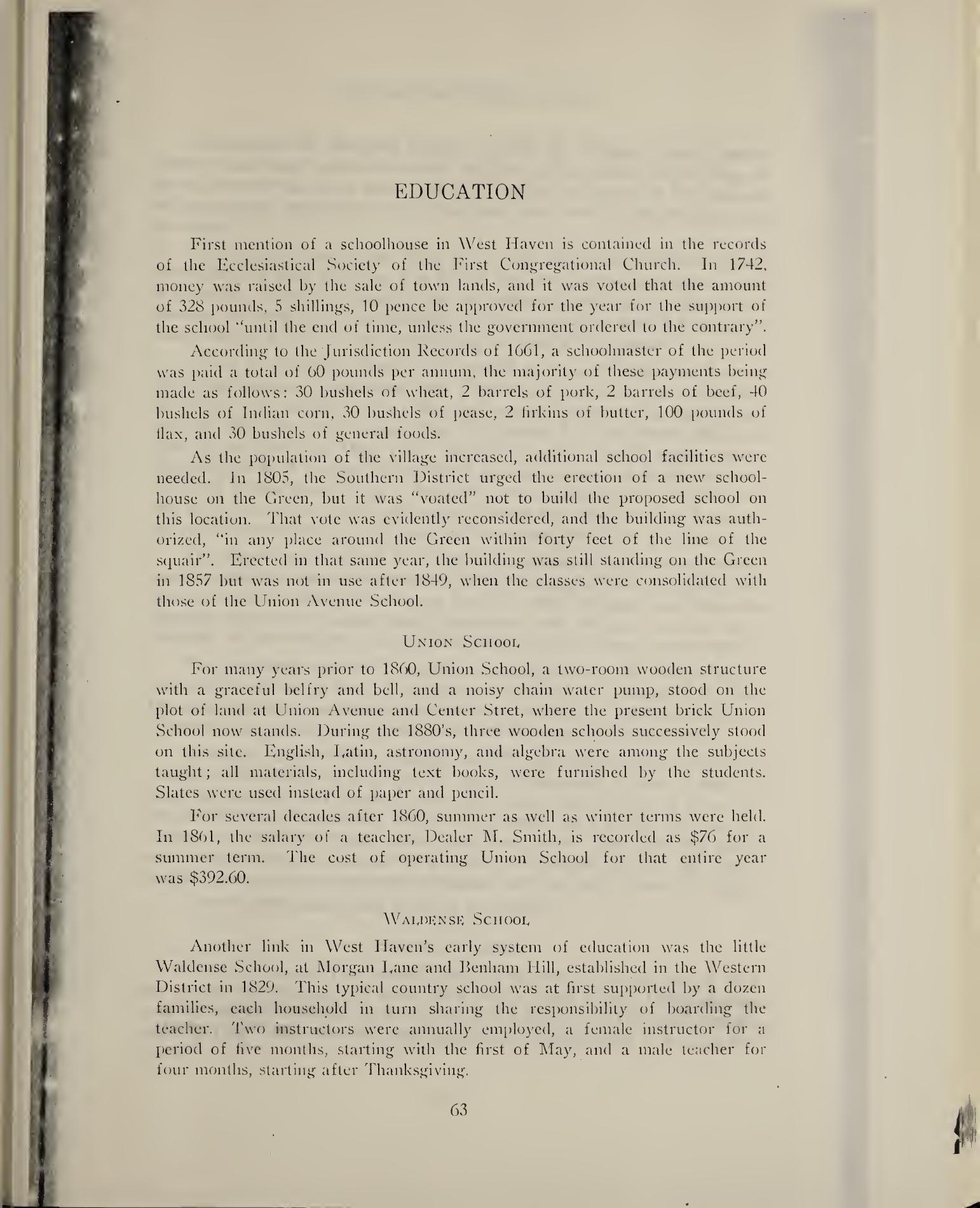 Union School’s early buildings and school life · 1940