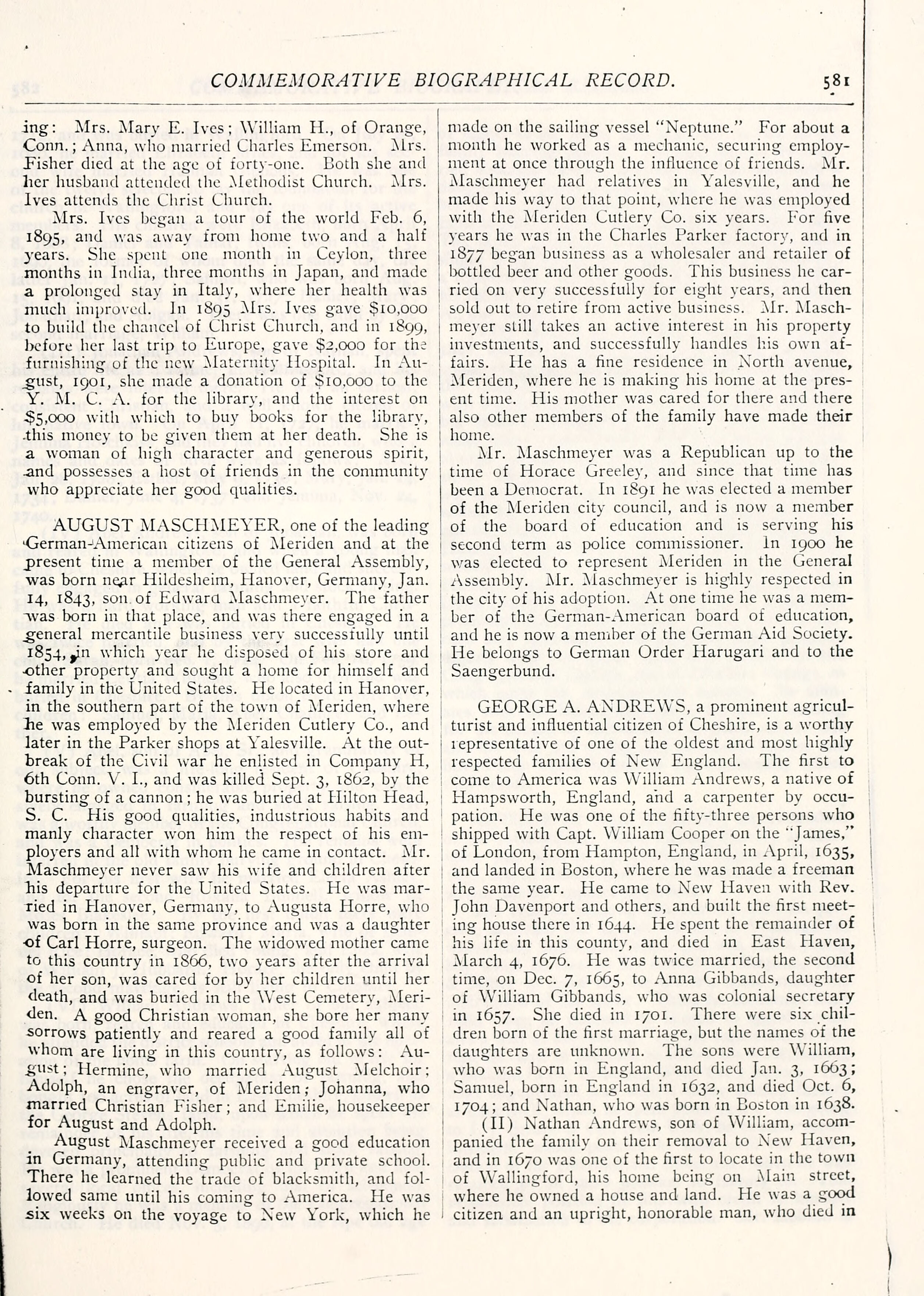 Historical scan for Augusta Horre Maschmeyer
