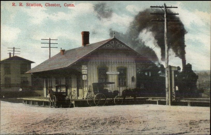 Chester railroad station — historical postcard