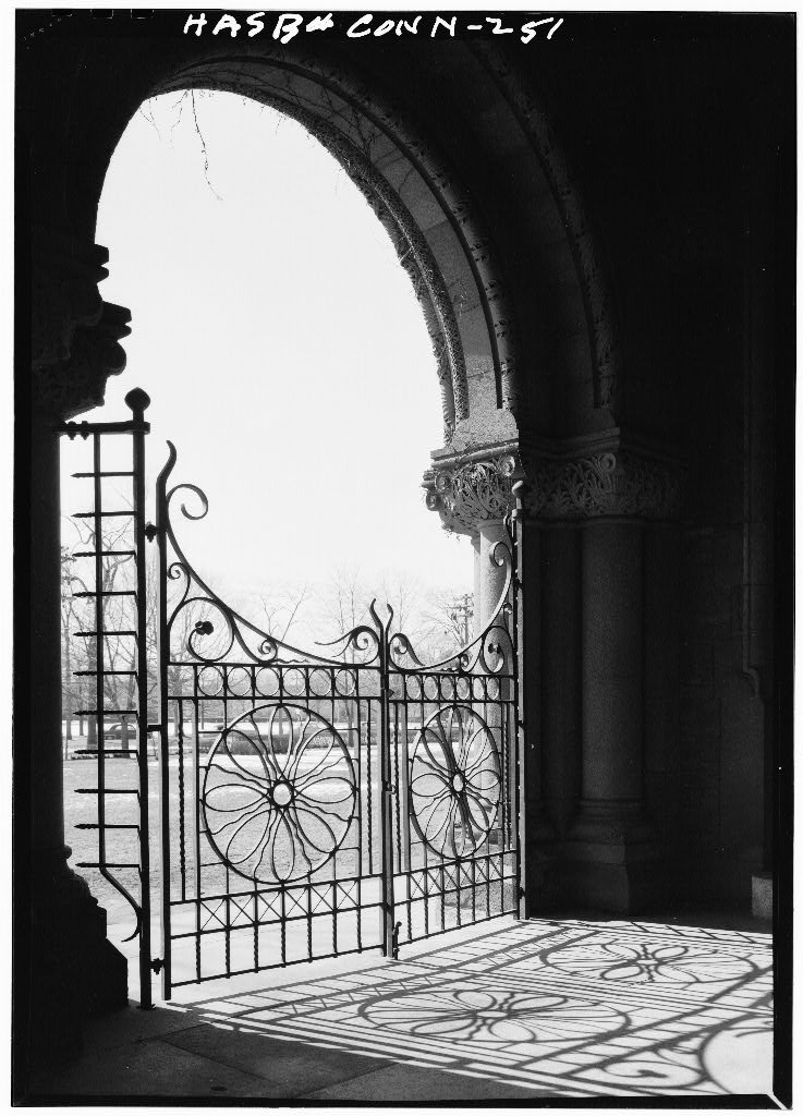 Iron gate in southwest entrance porch