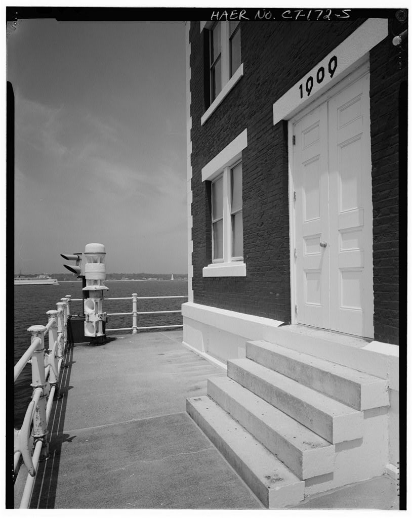 Detail of entrance, southwest elevation, looking north