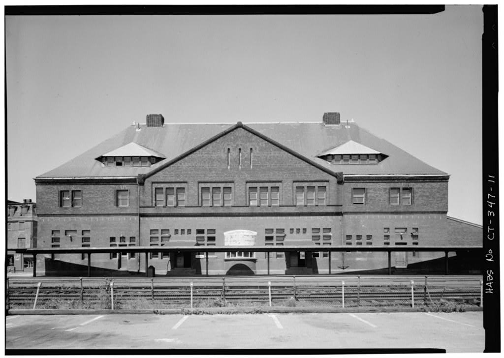 South elevation with passenger shed in foreground