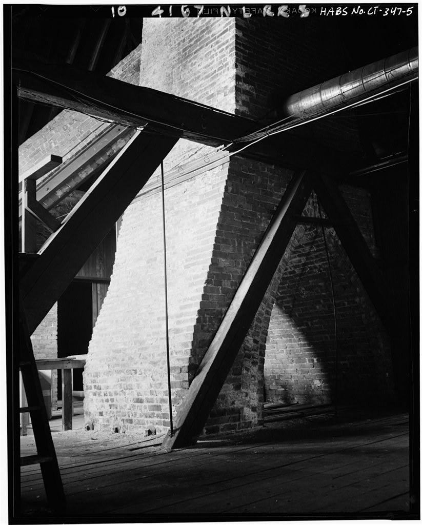 Detail of chimney in attic