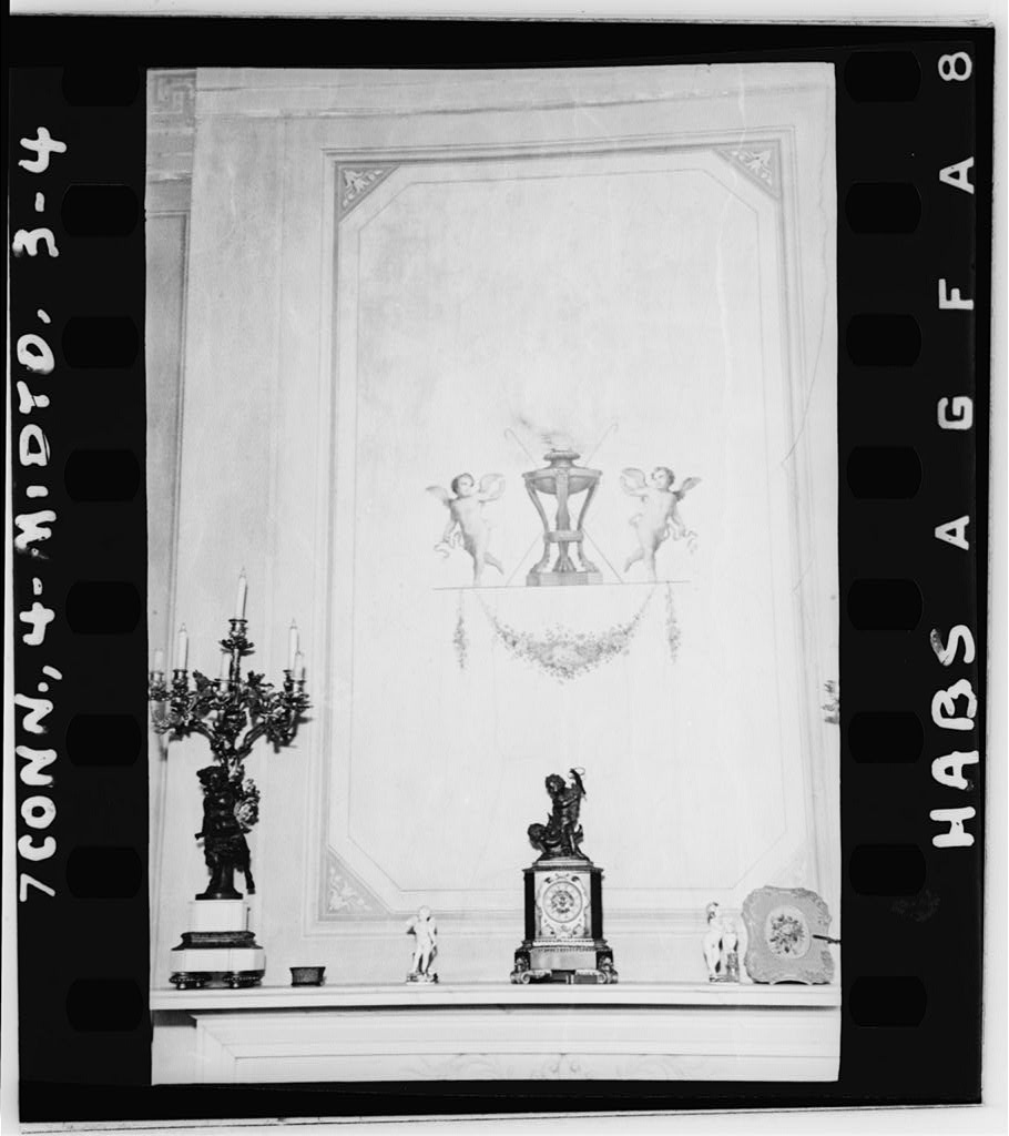 OVER MANTEL FRESCO IN 1ST PARLOR - Richard Alsop House, Middletown, Middlesex County, CT