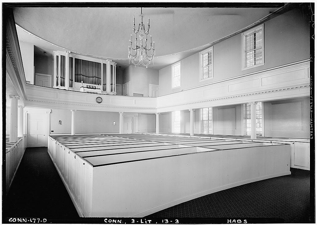 Interior, general view from north east corner, toward rear of auditorium