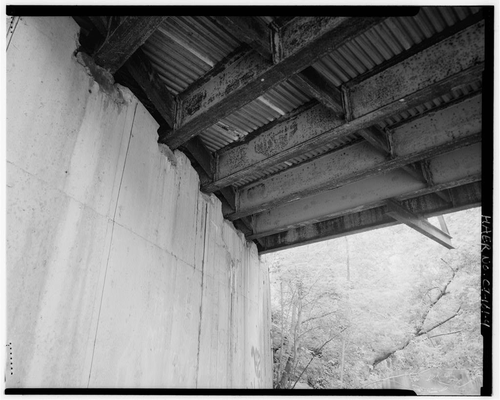 View southeast, showing east abutment at the southwest corner